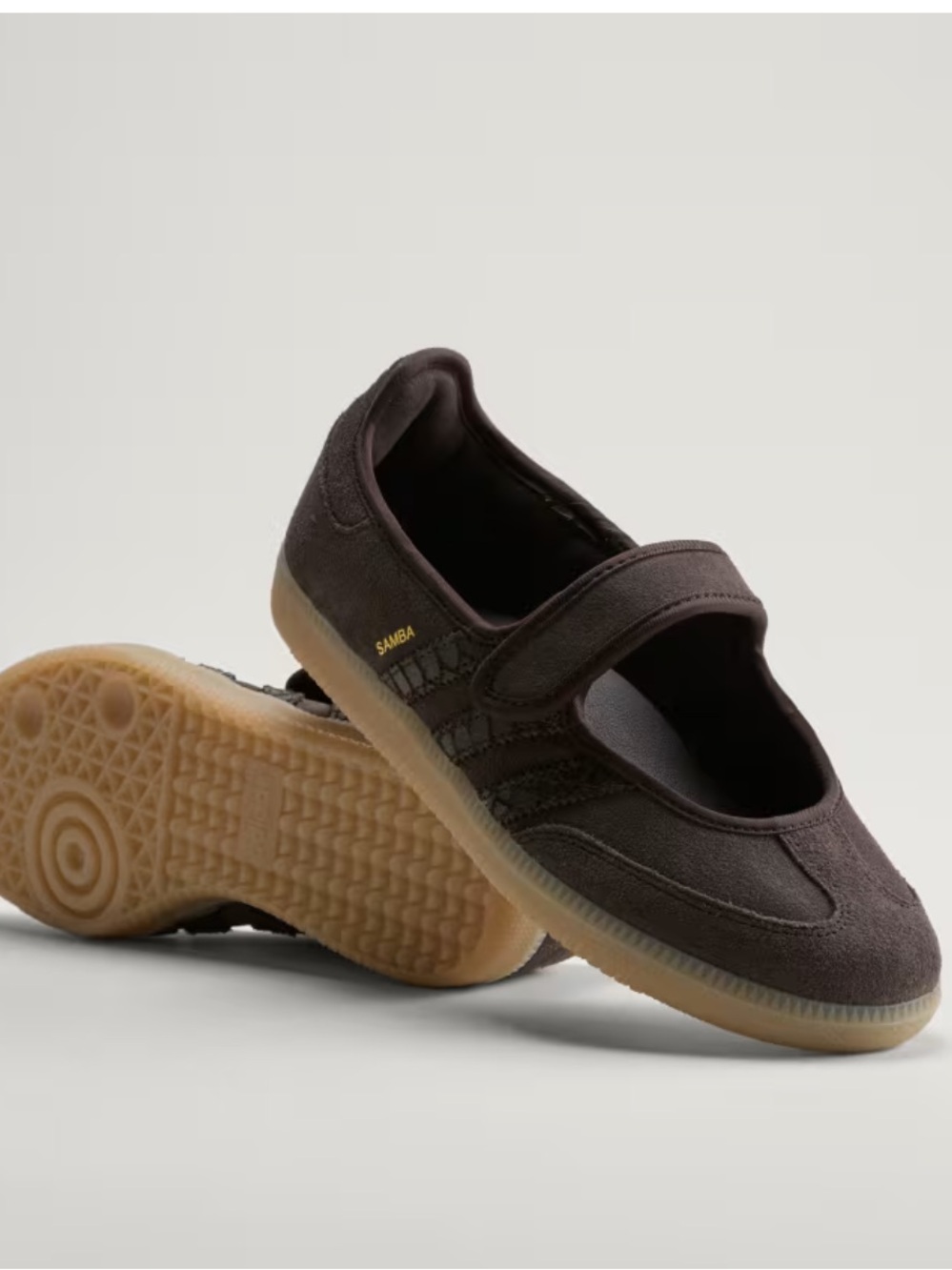 Adidas Brown Mary Jane Samba Sneaker Aurora Coffee Shoes, 8